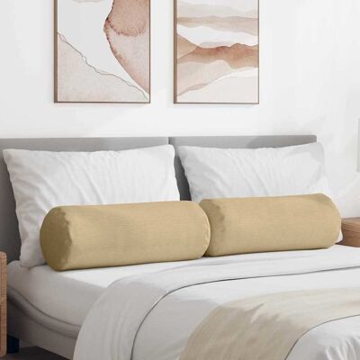 vidaXL Bolsterkissen 2 pcs Grau-Grün Ø 25 x 70 cm Cordstoff - Grün vidaXL Bolsterkissen 2 pcs Grau-Grün Ø 25 x 70 cm Cordstoff - Grün