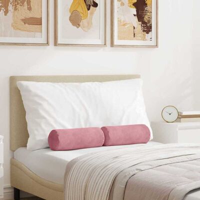 vidaXL Bolsterkissen 2 pcs Rosa Ø 15 x 40 cm Cordstoff - Rosa vidaXL Bolsterkissen 2 pcs Rosa Ø 15 x 40 cm Cordstoff - Rosa