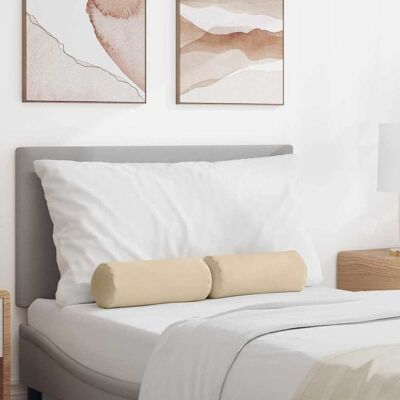 vidaXL Bolsterkissen 2 pcs Creme Ø 15 x 40 cm Mikrofaserstoff - Creme vidaXL Bolsterkissen 2 pcs Creme Ø 15 x 40 cm Mikrofaserstoff - Creme