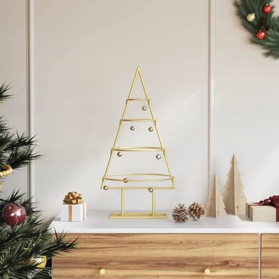 vidaXL Metall Weihnachtsbaum Gold 60 cm Pulverbeschichteter Stahl - Gold vidaXL Metall Weihnachtsbaum Gold 60 cm Pulverbeschichteter Stahl - Gold