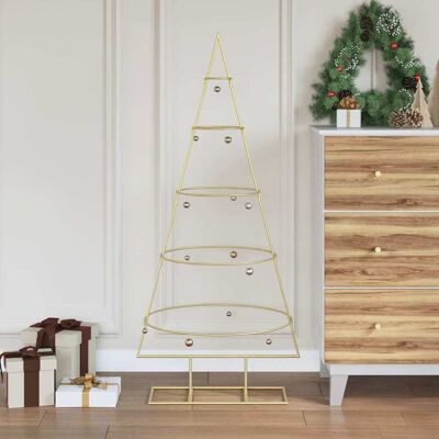 vidaXL Metall Weihnachtsbaum Gold 125 cm Pulverbeschichteter Stahl - Gold vidaXL Metall Weihnachtsbaum Gold 125 cm Pulverbeschichteter Stahl - Gold
