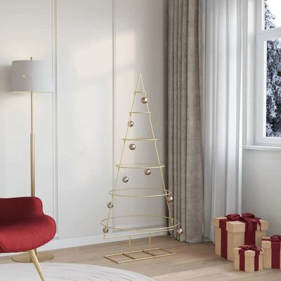 vidaXL Metall Weihnachtsbaum Gold 148 cm Pulverbeschichteter Stahl - Gold vidaXL Metall Weihnachtsbaum Gold 148 cm Pulverbeschichteter Stahl - Gold