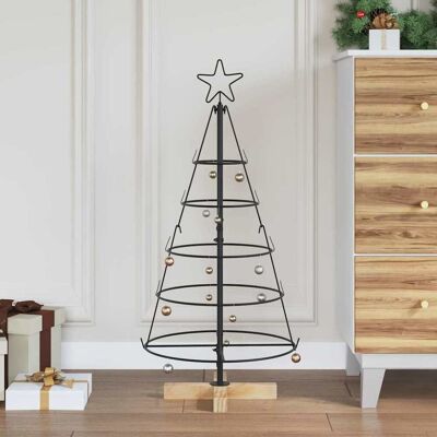 vidaXL Weihnachtsdeko mit Ständer Schwarz 90 cm Stahl - Schwarz vidaXL Weihnachtsdeko mit Ständer Schwarz 90 cm Stahl - Schwarz