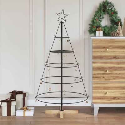 vidaXL Weihnachtsdeko mit Ständer Schwarz 126 cm Stahl - Schwarz vidaXL Weihnachtsdeko mit Ständer Schwarz 126 cm Stahl - Schwarz