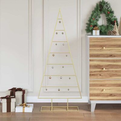 vidaXL Metall Weihnachtsbaum Gold 125 cm Pulverbeschichteter Stahl - Gold vidaXL Metall Weihnachtsbaum Gold 125 cm Pulverbeschichteter Stahl - Gold