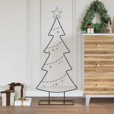 vidaXL Metall Weihnachtsbaum mit Ständer Schwarz 125 cm Stahl - Schwarz vidaXL Metall Weihnachtsbaum mit Ständer Schwarz 125 cm Stahl - Schwarz