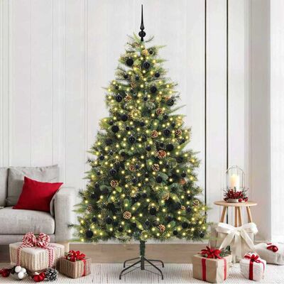 vidaXL Künstlicher klappbarer Weihnachtsbaum mit Tannenzapfen 240 cm - Grün vidaXL Künstlicher klappbarer Weihnachtsbaum mit Tannenzapfen 240 cm - Grün