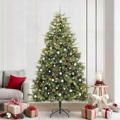 vidaXL Künstlicher klappbarer Weihnachtsbaum mit Tannenzapfen 240 cm - Grün vidaXL Künstlicher klappbarer Weihnachtsbaum mit Tannenzapfen 240 cm - Grün