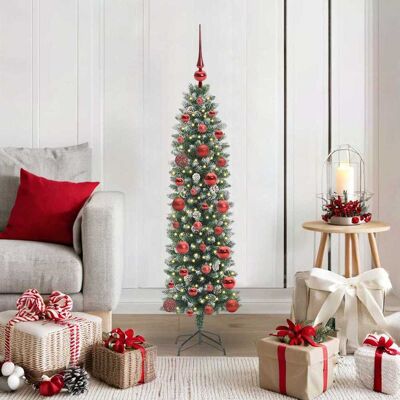 vidaXL Künstlicher schlanker Weihnachtsbaum Grün und Weiß 120 cm - Grün vidaXL Künstlicher schlanker Weihnachtsbaum Grün und Weiß 120 cm - Grün
