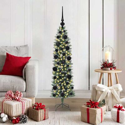 vidaXL Künstlicher schlanker Weihnachtsbaum Grün und Weiß 120 cm - Grün vidaXL Künstlicher schlanker Weihnachtsbaum Grün und Weiß 120 cm - Grün