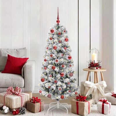vidaXL Künstlicher klappbarer Weihnachtsbaum Grün und Weiß 150 cm - Grün vidaXL Künstlicher klappbarer Weihnachtsbaum Grün und Weiß 150 cm - Grün