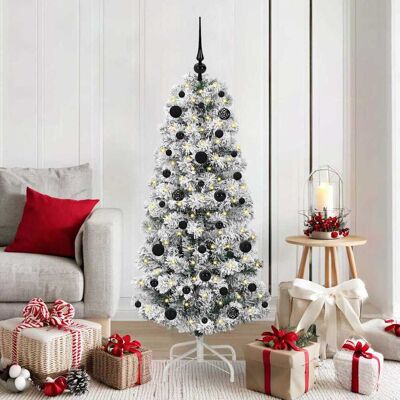 vidaXL Künstlicher klappbarer Weihnachtsbaum Grün und Weiß 150 cm - Grün vidaXL Künstlicher klappbarer Weihnachtsbaum Grün und Weiß 150 cm - Grün
