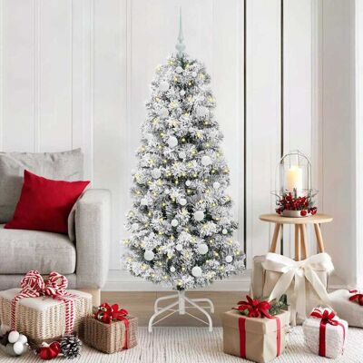 vidaXL Künstlicher klappbarer Weihnachtsbaum Grün und Weiß 150 cm - Grün vidaXL Künstlicher klappbarer Weihnachtsbaum Grün und Weiß 150 cm - Grün