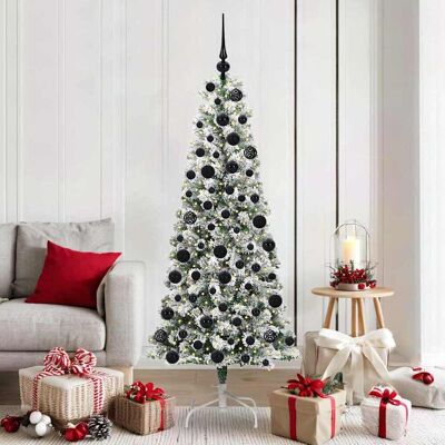 vidaXL Künstlicher klappbarer Weihnachtsbaum Grün und Weiß 180 cm - Grün vidaXL Künstlicher klappbarer Weihnachtsbaum Grün und Weiß 180 cm - Grün