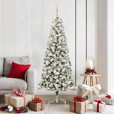 vidaXL Künstlicher klappbarer Weihnachtsbaum Grün und Weiß 180 cm - Grün vidaXL Künstlicher klappbarer Weihnachtsbaum Grün und Weiß 180 cm - Grün