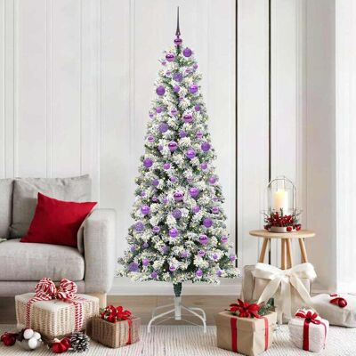 vidaXL Künstlicher klappbarer Weihnachtsbaum Grün und Weiß 180 cm - Grün vidaXL Künstlicher klappbarer Weihnachtsbaum Grün und Weiß 180 cm - Grün
