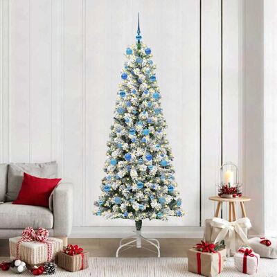 vidaXL Künstlicher klappbarer Weihnachtsbaum Grün und Weiß 210 cm - Grün vidaXL Künstlicher klappbarer Weihnachtsbaum Grün und Weiß 210 cm - Grün