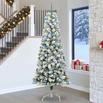vidaXL Künstlicher klappbarer Weihnachtsbaum Grün und Weiß 240 cm - Grün vidaXL Künstlicher klappbarer Weihnachtsbaum Grün und Weiß 240 cm - Grün