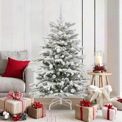 vidaXL Künstlicher klappbarer Weihnachtsbaum Weiß 150 cm PE und PVC - Weiß vidaXL Künstlicher klappbarer Weihnachtsbaum Weiß 150 cm PE und PVC - Weiß