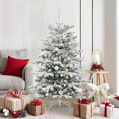 vidaXL Künstlicher klappbarer Weihnachtsbaum Weiß 150 cm PE und PVC - Weiß vidaXL Künstlicher klappbarer Weihnachtsbaum Weiß 150 cm PE und PVC - Weiß