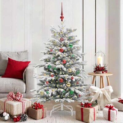 vidaXL Künstlicher klappbarer Weihnachtsbaum Weiß 150 cm PE und PVC - Weiß vidaXL Künstlicher klappbarer Weihnachtsbaum Weiß 150 cm PE und PVC - Weiß