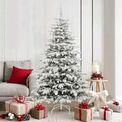 vidaXL Künstlicher klappbarer Weihnachtsbaum Weiß 180 cm PE und PVC - Weiß vidaXL Künstlicher klappbarer Weihnachtsbaum Weiß 180 cm PE und PVC - Weiß