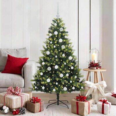 vidaXL Künstlicher geflammter Weihnachtsbaum 150 LEDs Grün 150 cm - Grün vidaXL Künstlicher geflammter Weihnachtsbaum 150 LEDs Grün 150 cm - Grün