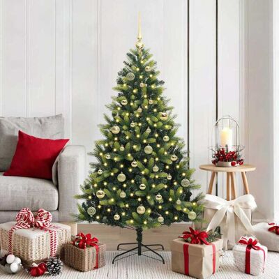 vidaXL Künstlicher geflammter Weihnachtsbaum 150 LEDs Grün 150 cm - Grün vidaXL Künstlicher geflammter Weihnachtsbaum 150 LEDs Grün 150 cm - Grün