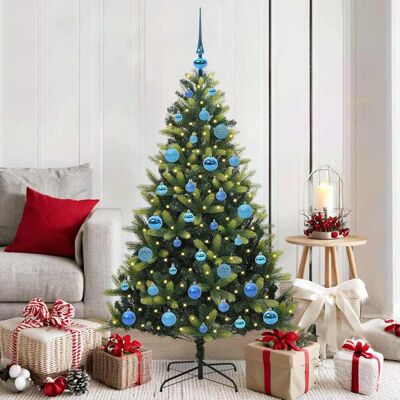 vidaXL Künstlicher geflammter Weihnachtsbaum 150 LEDs Grün 150 cm - Grün vidaXL Künstlicher geflammter Weihnachtsbaum 150 LEDs Grün 150 cm - Grün