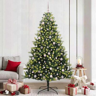 vidaXL Künstlicher Klapp-Weihnachtsbaum mit 300 LEDs Grün 240 cm - Grün vidaXL Künstlicher Klapp-Weihnachtsbaum mit 300 LEDs Grün 240 cm - Grün