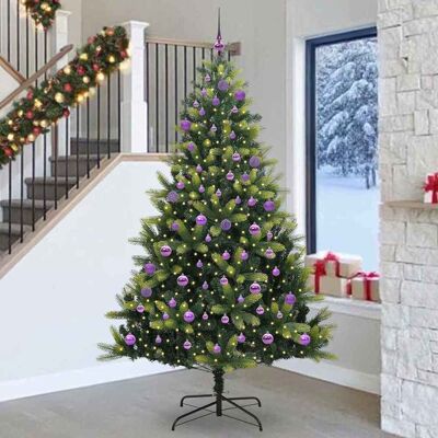 vidaXL Künstlicher Klapp-Weihnachtsbaum mit 300 LEDs Grün 240 cm - Grün vidaXL Künstlicher Klapp-Weihnachtsbaum mit 300 LEDs Grün 240 cm - Grün