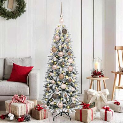 vidaXL Künstlicher Weihnachtsbaum mit 150 LEDs mit Ständer Weiß 120 cm - Weiß vidaXL Künstlicher Weihnachtsbaum mit 150 LEDs mit Ständer Weiß 120 cm - Weiß