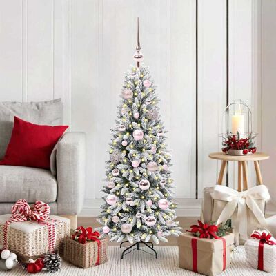 vidaXL Künstlicher Weihnachtsbaum mit 150 LEDs mit Ständer Weiß 120 cm - Weiß vidaXL Künstlicher Weihnachtsbaum mit 150 LEDs mit Ständer Weiß 120 cm - Weiß