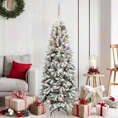 vidaXL Künstlicher Weihnachtsbaum mit 150 LEDs mit Ständer Weiß 150 cm - Weiß vidaXL Künstlicher Weihnachtsbaum mit 150 LEDs mit Ständer Weiß 150 cm - Weiß