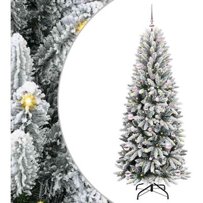 vidaXL Künstlicher Weihnachtsbaum mit 150 LEDs mit Ständer Weiß 150 cm - Weiß vidaXL Künstlicher Weihnachtsbaum mit 150 LEDs mit Ständer Weiß 150 cm - Weiß