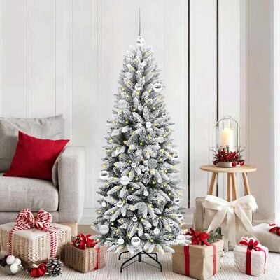 vidaXL Künstlicher Weihnachtsbaum mit 150 LEDs mit Ständer Weiß 150 cm - Weiß vidaXL Künstlicher Weihnachtsbaum mit 150 LEDs mit Ständer Weiß 150 cm - Weiß