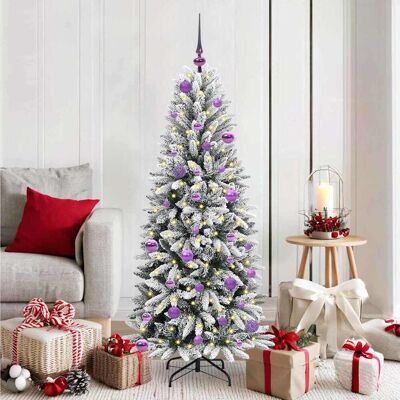 vidaXL Künstlicher Weihnachtsbaum mit 150 LEDs mit Ständer Weiß 150 cm - Weiß vidaXL Künstlicher Weihnachtsbaum mit 150 LEDs mit Ständer Weiß 150 cm - Weiß