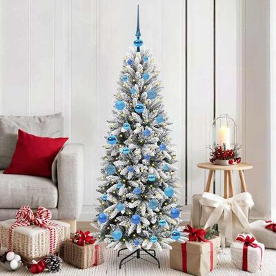 vidaXL Künstlicher Weihnachtsbaum mit 150 LEDs mit Ständer Weiß 150 cm - Weiß vidaXL Künstlicher Weihnachtsbaum mit 150 LEDs mit Ständer Weiß 150 cm - Weiß