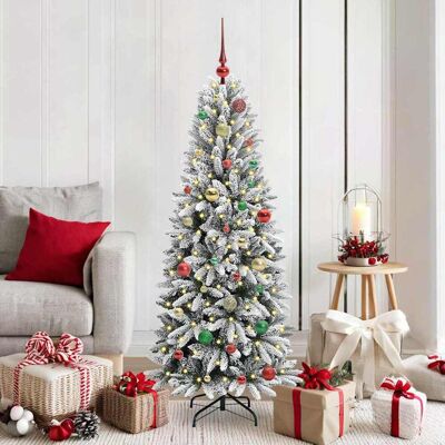 vidaXL Künstlicher Weihnachtsbaum mit 150 LEDs mit Ständer Weiß 150 cm - Weiß vidaXL Künstlicher Weihnachtsbaum mit 150 LEDs mit Ständer Weiß 150 cm - Weiß