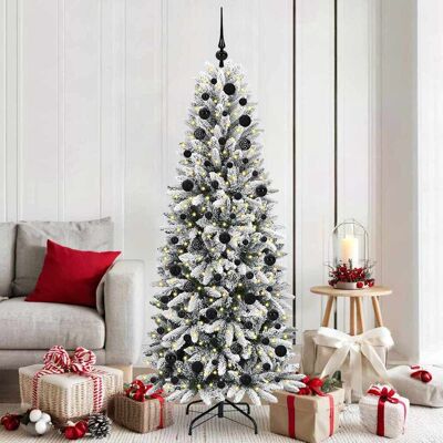 vidaXL Künstlicher Weihnachtsbaum mit 300 LEDs mit Ständer Weiß 180 cm - Weiß vidaXL Künstlicher Weihnachtsbaum mit 300 LEDs mit Ständer Weiß 180 cm - Weiß