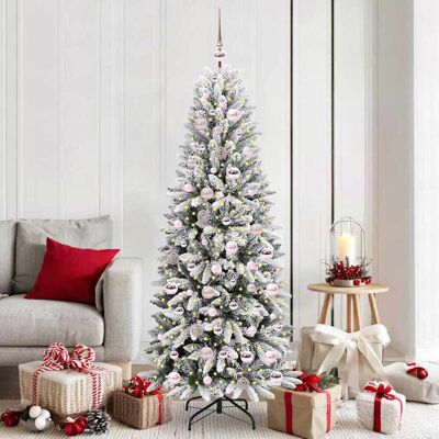 vidaXL Künstlicher Weihnachtsbaum mit 300 LEDs mit Ständer Weiß 180 cm - Weiß vidaXL Künstlicher Weihnachtsbaum mit 300 LEDs mit Ständer Weiß 180 cm - Weiß