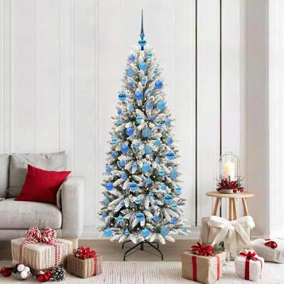 vidaXL Künstlicher Weihnachtsbaum mit 300 LEDs mit Ständer Weiß 180 cm - Weiß vidaXL Künstlicher Weihnachtsbaum mit 300 LEDs mit Ständer Weiß 180 cm - Weiß