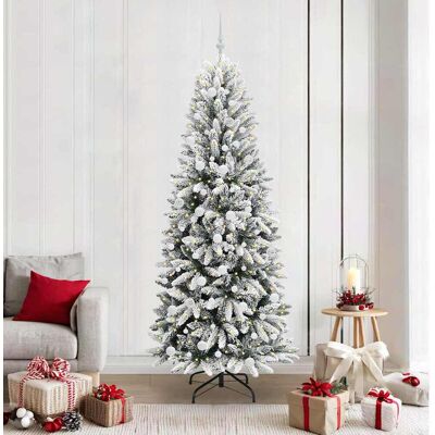 vidaXL Künstlicher Weihnachtsbaum mit 300 LEDs mit Ständer Weiß 210 cm - Weiß vidaXL Künstlicher Weihnachtsbaum mit 300 LEDs mit Ständer Weiß 210 cm - Weiß