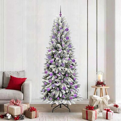 vidaXL Künstlicher Weihnachtsbaum mit 300 LEDs mit Ständer Weiß 210 cm - Weiß vidaXL Künstlicher Weihnachtsbaum mit 300 LEDs mit Ständer Weiß 210 cm - Weiß