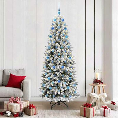vidaXL Künstlicher Weihnachtsbaum mit 300 LEDs mit Ständer Weiß 210 cm - Weiß vidaXL Künstlicher Weihnachtsbaum mit 300 LEDs mit Ständer Weiß 210 cm - Weiß