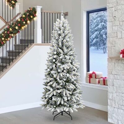 vidaXL Künstlicher Weihnachtsbaum mit 300 LEDs mit Ständer Weiß 240 cm - Weiß vidaXL Künstlicher Weihnachtsbaum mit 300 LEDs mit Ständer Weiß 240 cm - Weiß