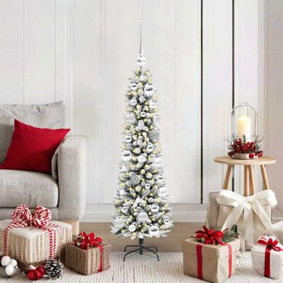 vidaXL Künstlicher Weihnachtsbaum mit 150 LEDs mit Ständer Weiß 120 cm - Weiß vidaXL Künstlicher Weihnachtsbaum mit 150 LEDs mit Ständer Weiß 120 cm - Weiß