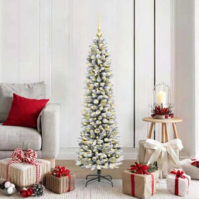 vidaXL Künstlicher Weihnachtsbaum mit 150 LEDs mit Ständer Weiß 150 cm - Weiß vidaXL Künstlicher Weihnachtsbaum mit 150 LEDs mit Ständer Weiß 150 cm - Weiß