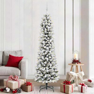 vidaXL Künstlicher Weihnachtsbaum mit 300 LEDs mit Ständer Weiß 210 cm - Weiß vidaXL Künstlicher Weihnachtsbaum mit 300 LEDs mit Ständer Weiß 210 cm - Weiß