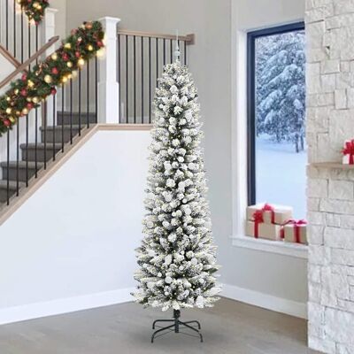 vidaXL Künstlicher Weihnachtsbaum mit 300 LEDs mit Ständer Weiß 240 cm - Weiß vidaXL Künstlicher Weihnachtsbaum mit 300 LEDs mit Ständer Weiß 240 cm - Weiß